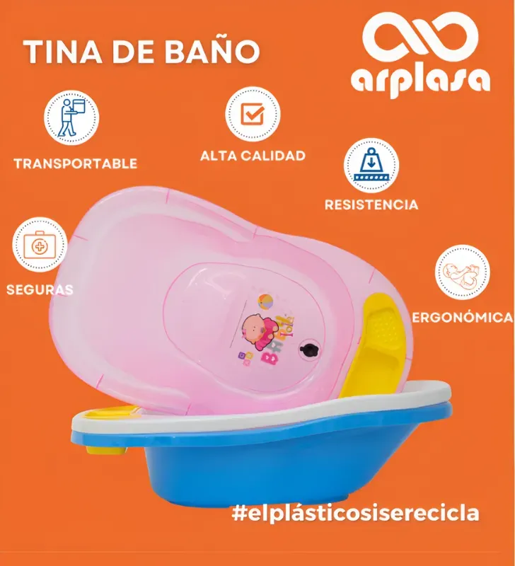 Bañera de Plástico Regina Arplasa – Tina para Bebé