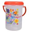Cubeta Twister 1000ml de Plástico Decorado - Cubeta con Flores y Mariposas