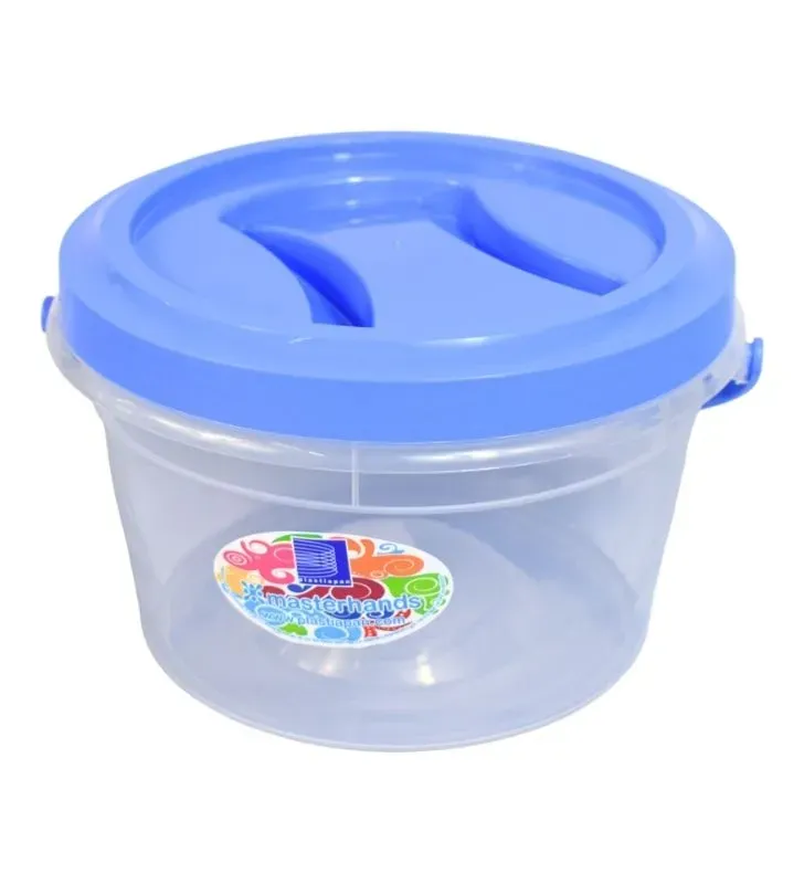 Contenedor Redondo MAXIMO 3 Litros PLASTIAPAN PRA043 - Cubeta Transparente con Asa