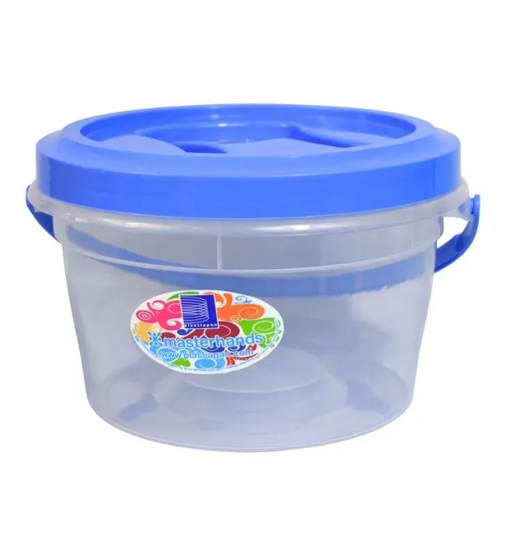 Contenedor Redondo MAXIMO 3 Litros PLASTIAPAN PRA043 - Cubeta Transparente con Asa