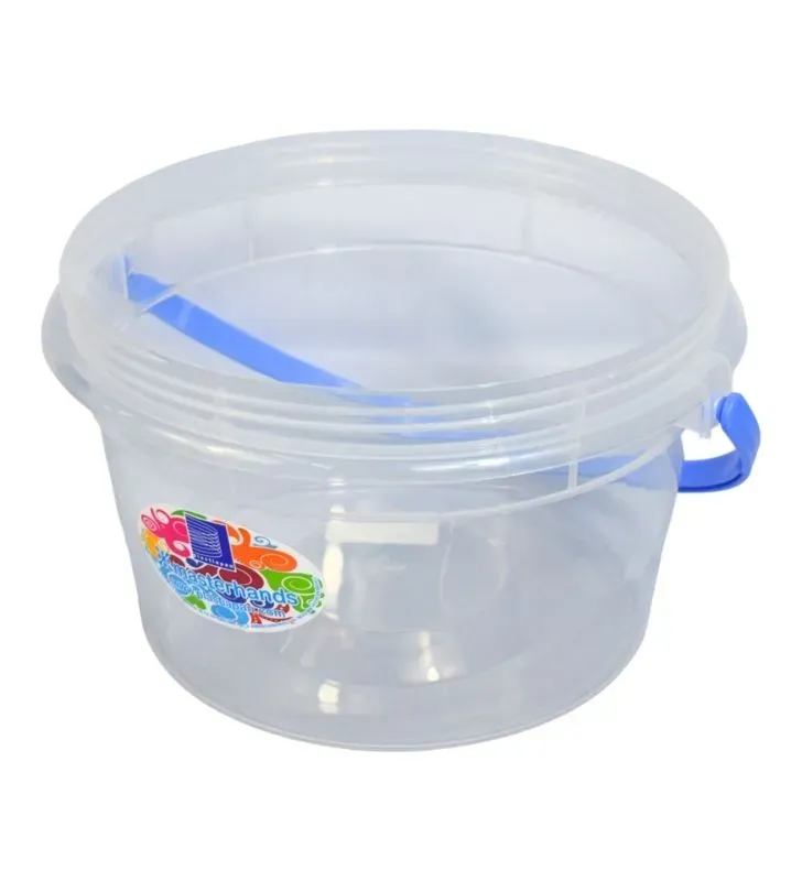 Contenedor Redondo MAXIMO 3 Litros PLASTIAPAN PRA043 - Cubeta Transparente con Asa
