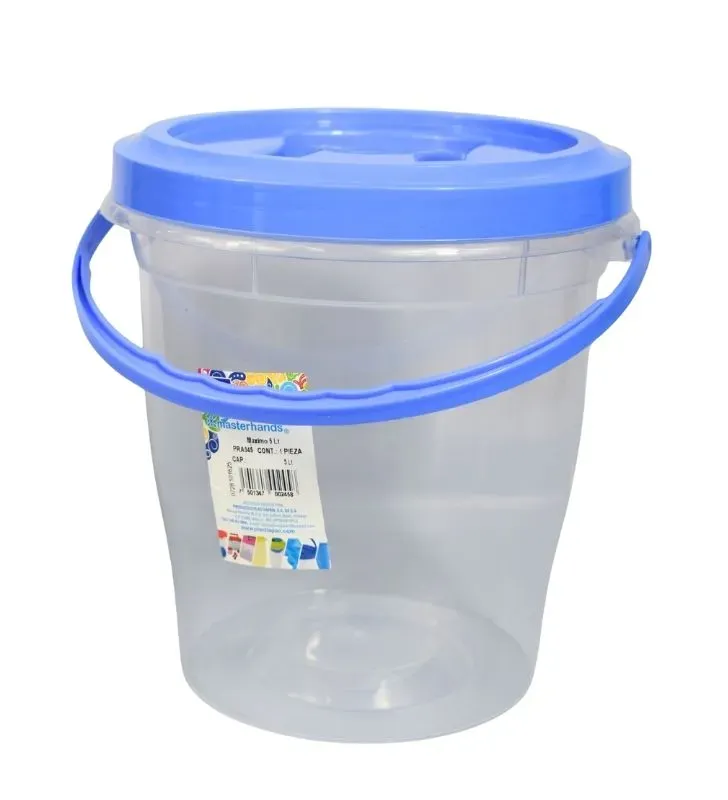Contenedor Redondo MAXIMO 5 Litros PLASTIAPAN PRA045 - Cubeta Transparente a Granel
