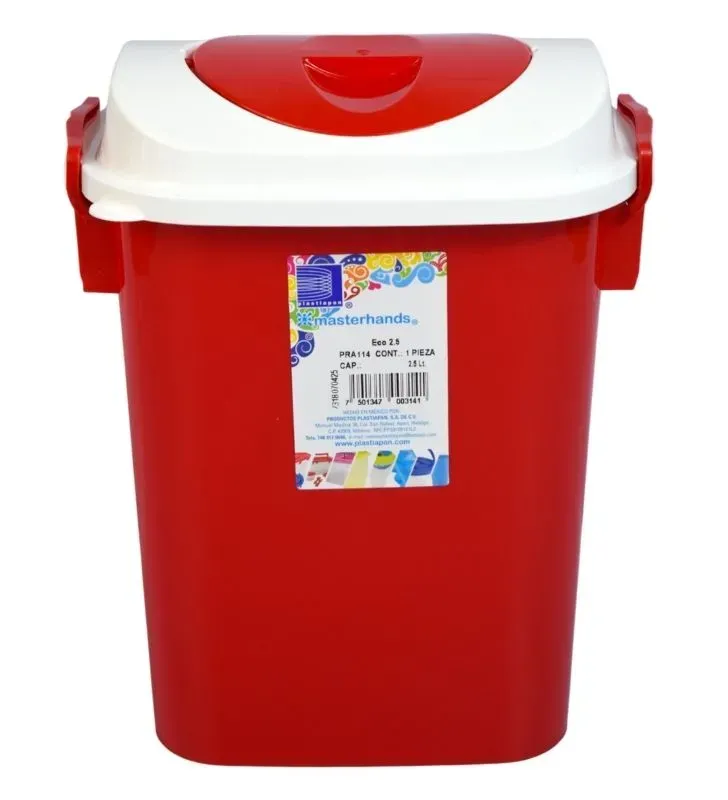 Bote de Basura ECO 2.5 Litros PLASTIAPAN PRA114 - Cubo de Plástico Compacto