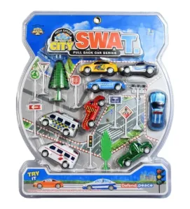 Set de Vehículos Policía - Autos de plástico de Fricción
