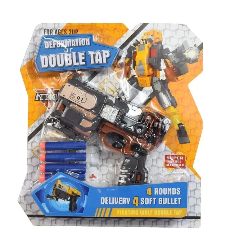 Pistola Juguete Plastihome CQ-2251A – 4 Dardos Soft Bullet – Deformación