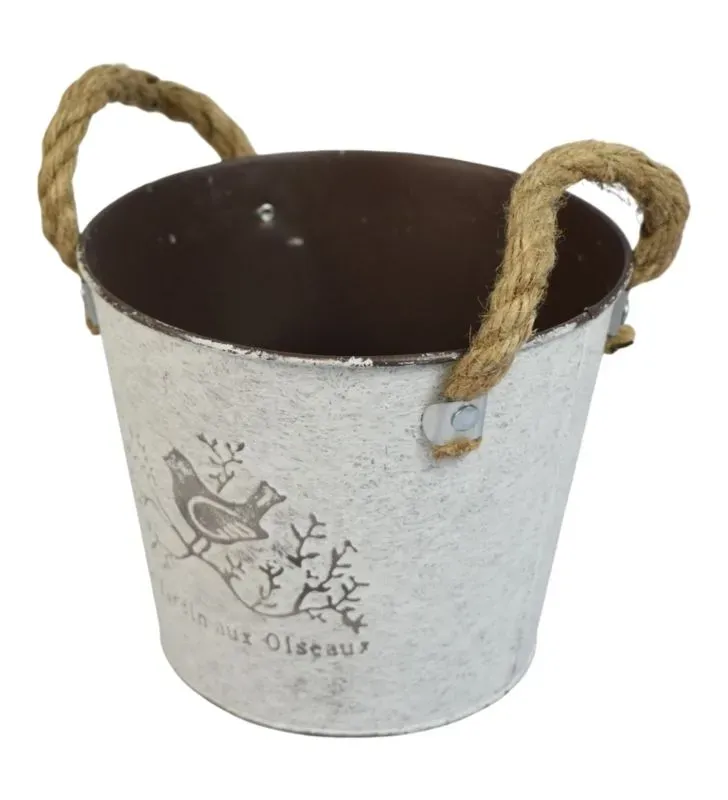 Cubo de Metal Decorativo Plastihome BD-3002-3 – Asas de Cuerda