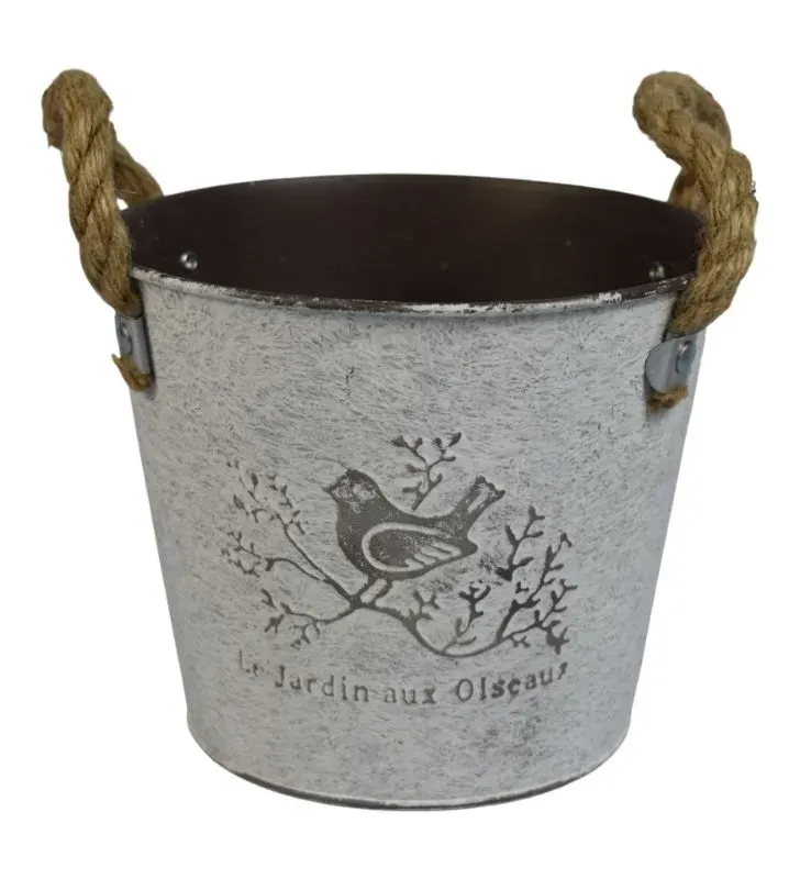 Cubo de Metal Decorativo Plastihome BD-3002-3 – Asas de Cuerda