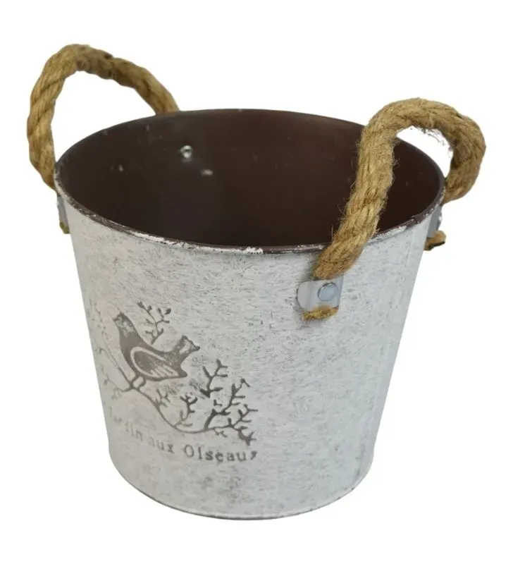 Cubo de Metal Decorativo Plastihome BD-3002-3 – Asas de Cuerda