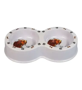 Comedero Doble de Melamina Plastihome AZ-9861 – Tazón para Perro
