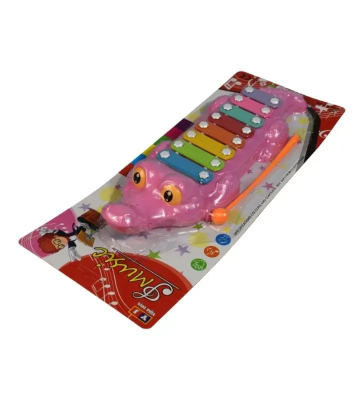 Piano de Juguete Plastihome CO-3413-3 – Diseño Cocodrilo Rosa