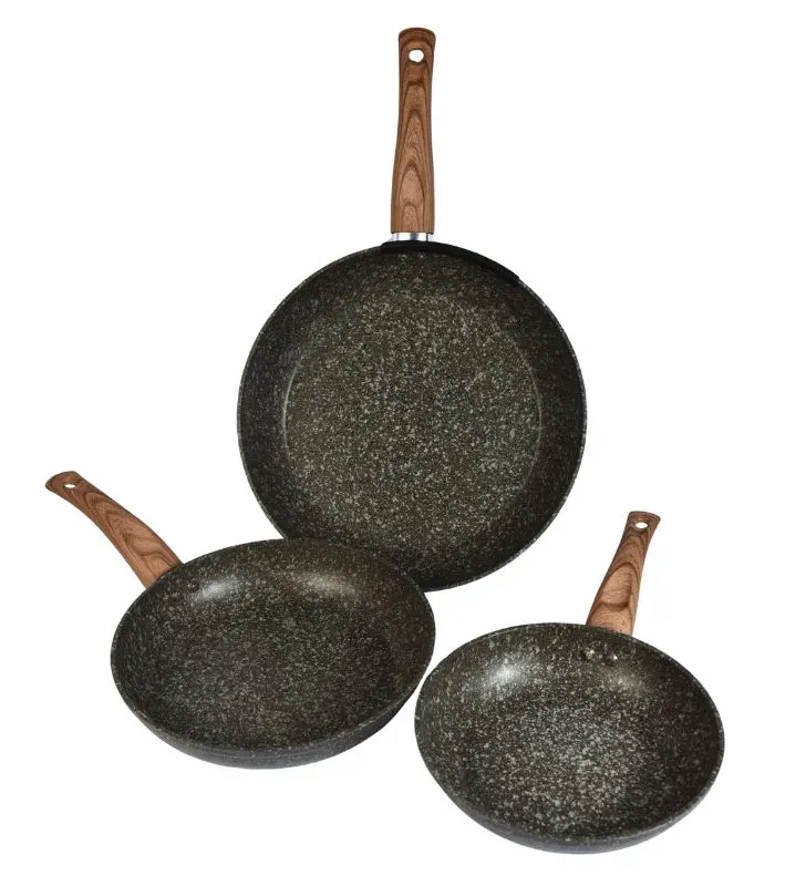 Juego de 3 Sartenes Cuisine Spot AHU-CY2407 Gris – Antiadherentes