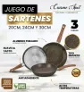 Juego de 3 Sartenes Cuisine Spot AHU-CY2407 Gris – Antiadherentes