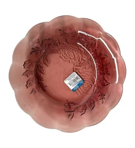 Plato Hondo Crisa 0826 Rosas Uva – 19.7 cm Vidrio