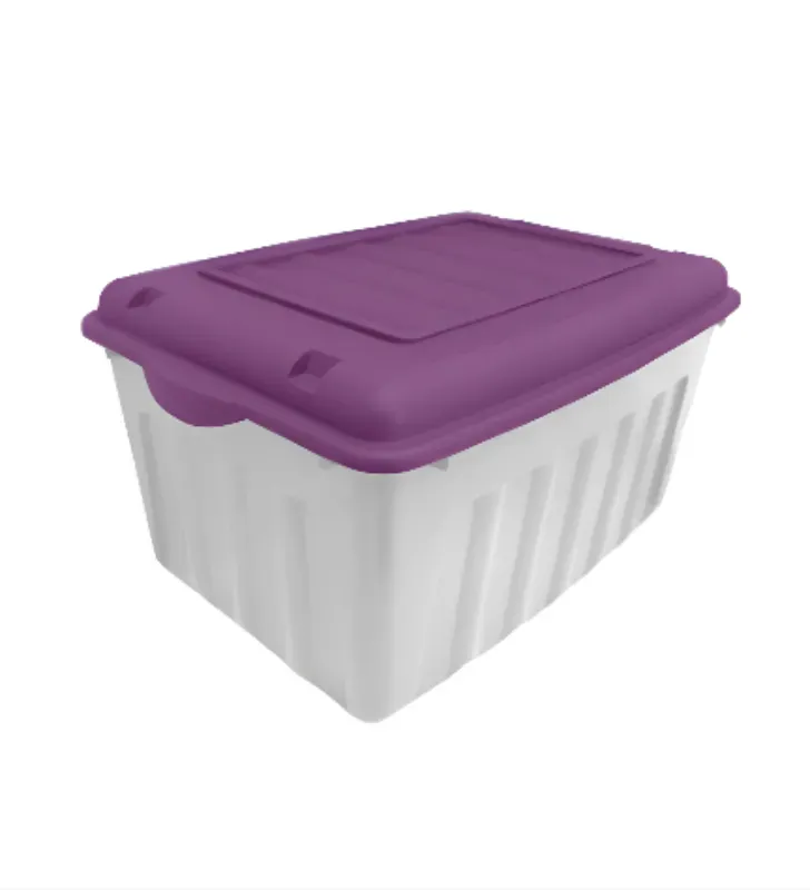 Caja Almacenamiento Plastic Trends Forza 53 L (14 GAL) – Tapa Morado, Verde, Azul