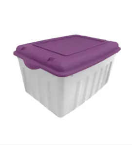 Caja Almacenamiento Plastic Trends Forza 53 L (14 GAL) – Tapa Morado, Verde, Azul