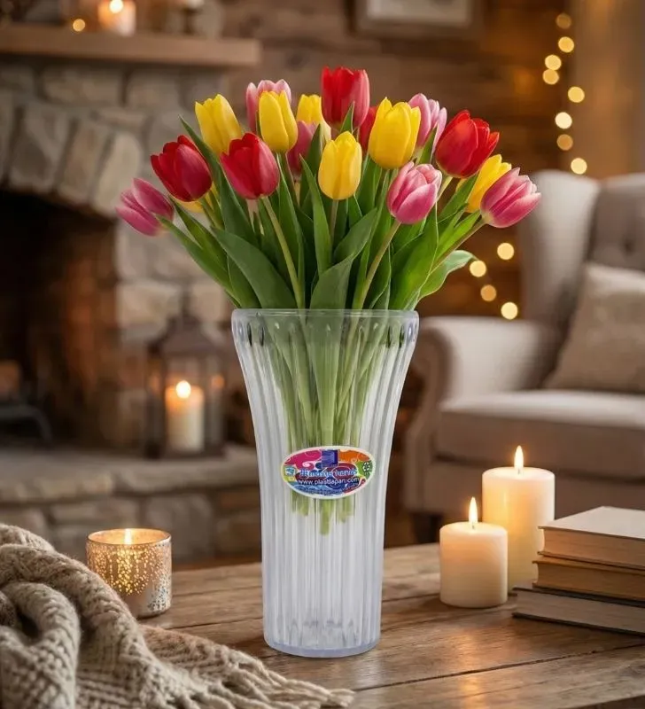 Florero de Plástico Plastiapan FIE007 Color Cristal – 330 ml