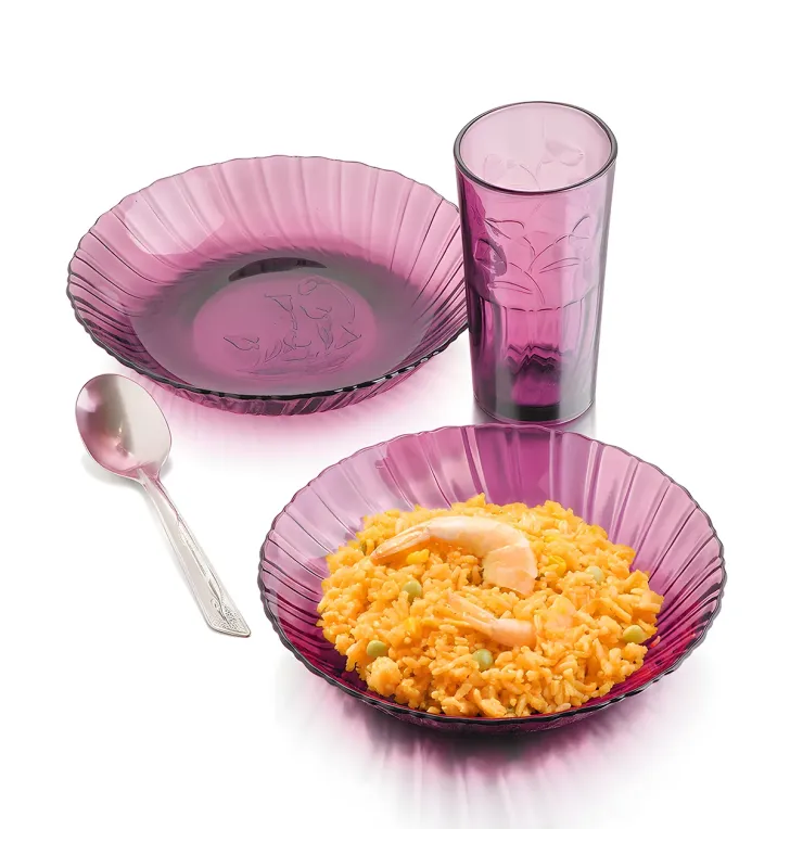 Juego Ideal Clásica Uva Crisa (8904‑12) – 12 piezas en vidrio color uva