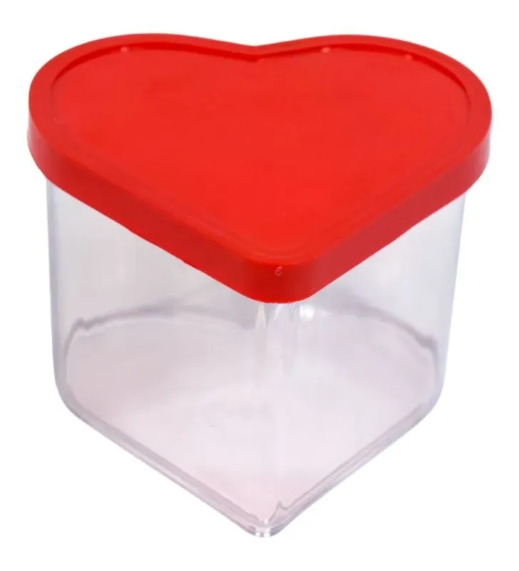 Cajita de Plástico Corazón Plastiapan FIE001 – Contenedor para Dulces