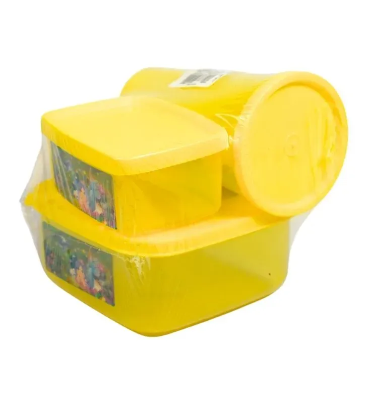 Set 3 Piezas Plástico: Hermet 500ml/200ml y Vaso 320ml.