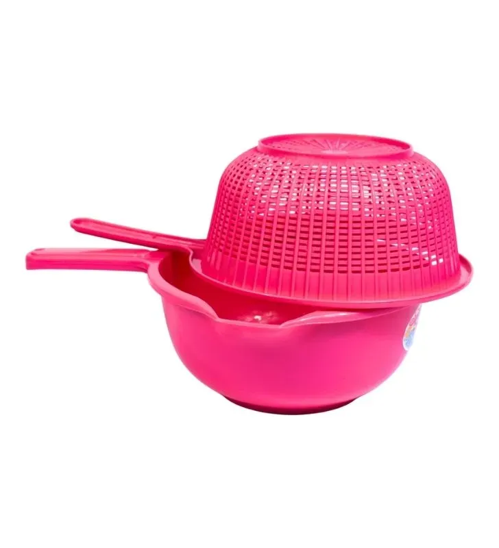 Colador Redondo Plastiapan HOG006 (21 cm) – Plástico Naranja, Rojo, Rosa, Azul