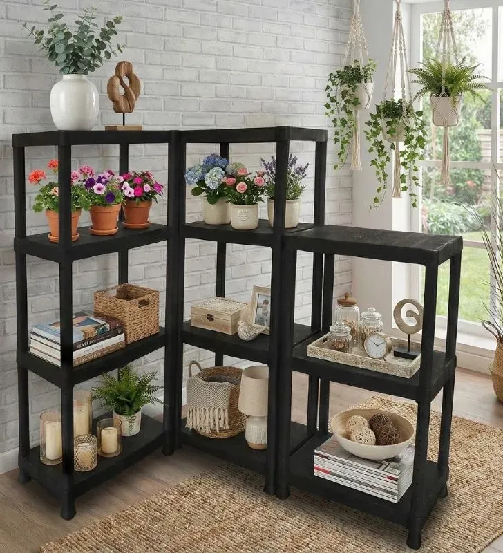 Estante Armable Alica A340-3N Negro 3 Niveles – Almacenamiento Compacto