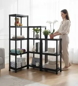 Estante Armable Alica A340 Negro 4 Niveles – Almacenamiento