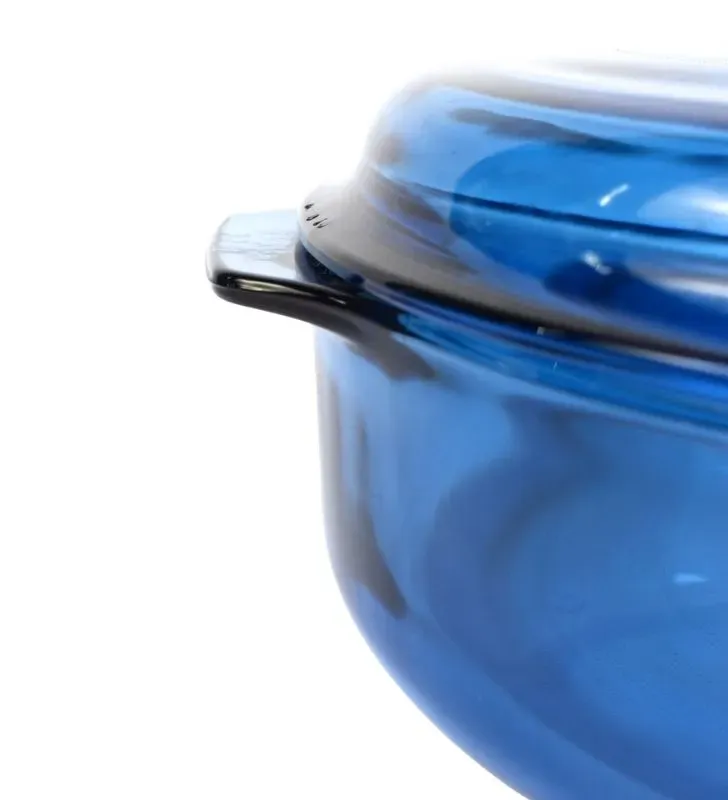 Cacerola de Vidrio Libbey Express B228 Azul – 3.2 L con Tapa