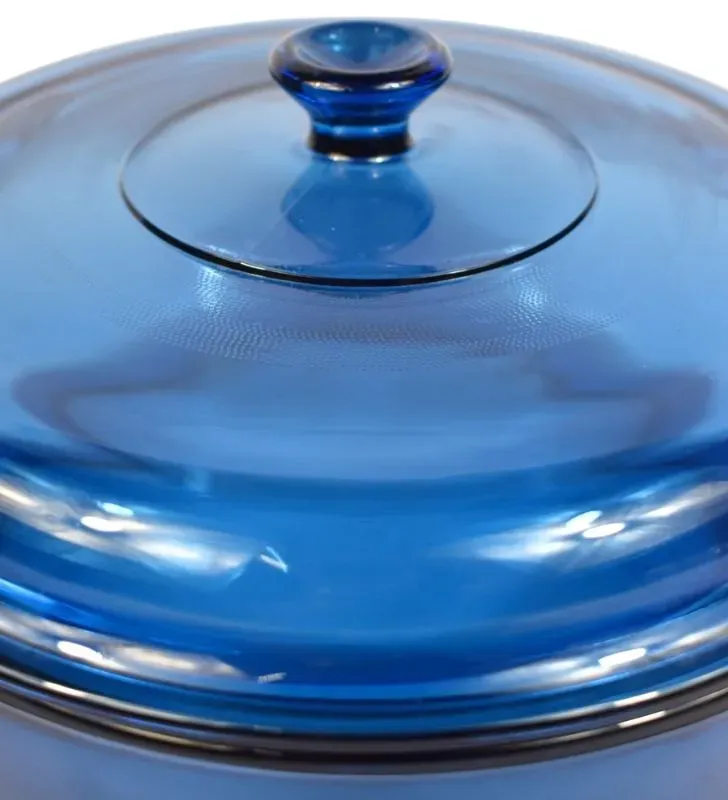 Cacerola de Vidrio Libbey Express B228 Azul – 3.2 L con Tapa