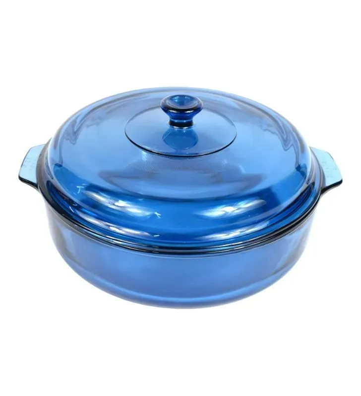 Cacerola de Vidrio Libbey Express B228 Azul – 3.2 L con Tapa