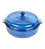 Cacerola de Vidrio Libbey Express B228 Azul – 3.2 L con Tapa