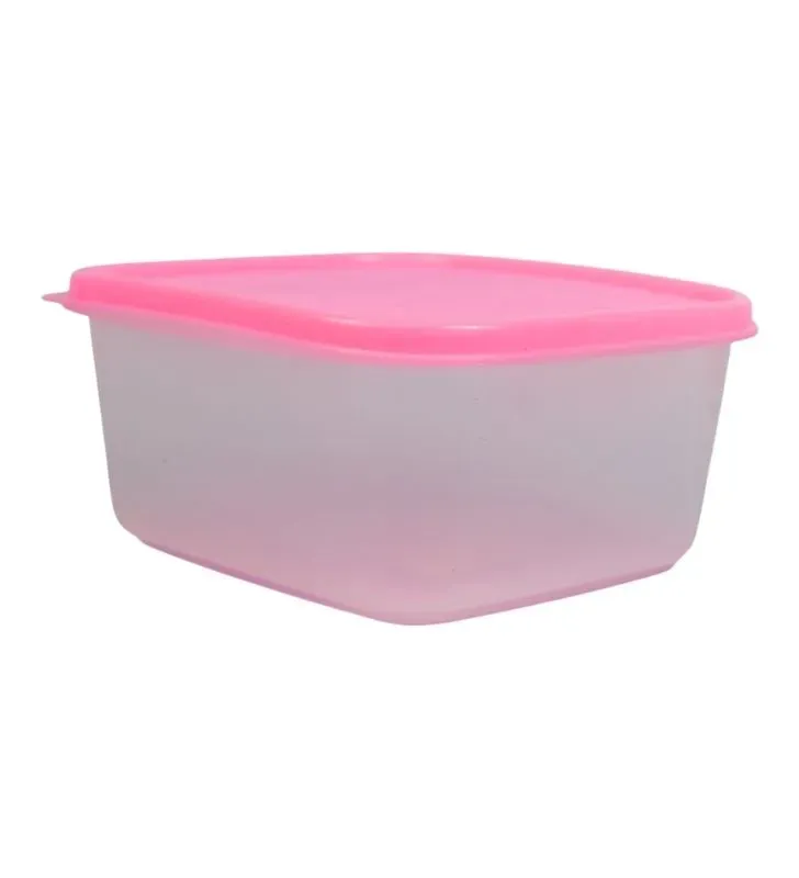 Hermético Cuadrado Molderama HC45 (1 L) – Tapa Rosa, Naranja, Verde, Beige