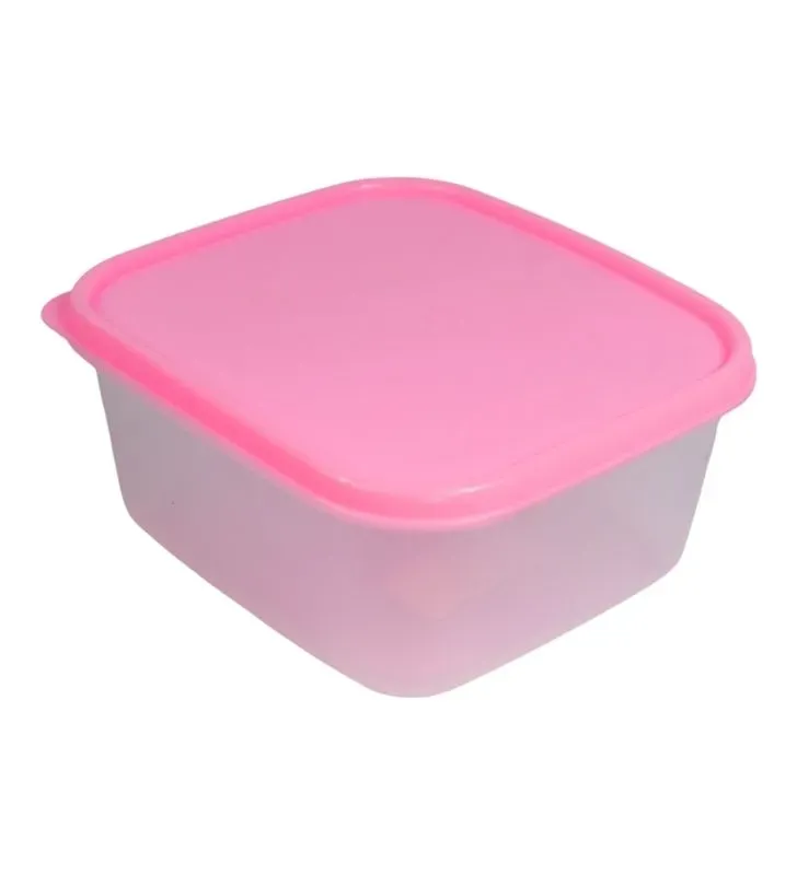 Hermético Cuadrado Molderama HC45 (1 L) – Tapa Rosa, Naranja, Verde, Beige