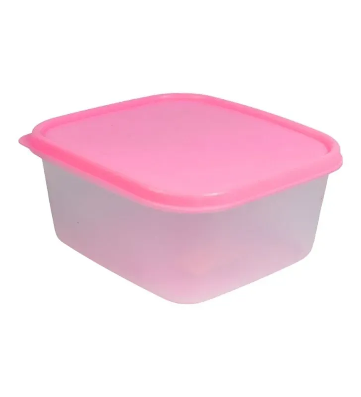 Hermético Cuadrado Molderama HC45 (1 L) – Tapa Rosa, Naranja, Verde, Beige