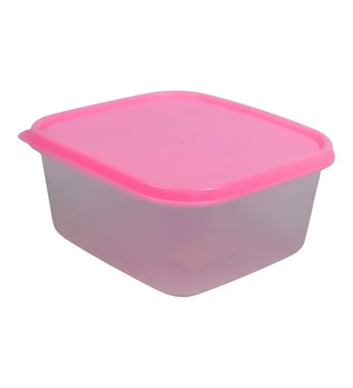 Hermético Cuadrado Molderama HC45 (1 L) – Tapa Rosa, Naranja, Verde, Beige