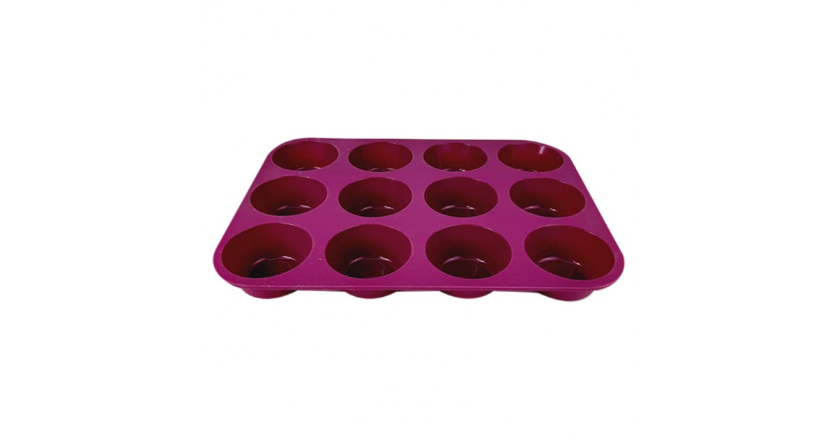 Molde De Silicona Press 77309 Color Púrpura Para 12 Panqués 29.5 X