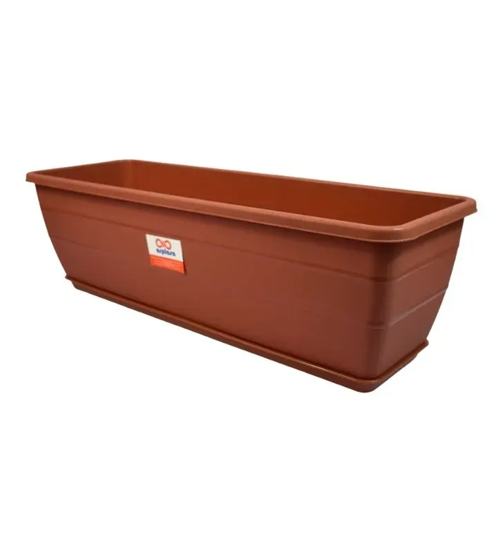 Jardinera Rectangular Grande Arplasa – Maceta Terracota con Plato