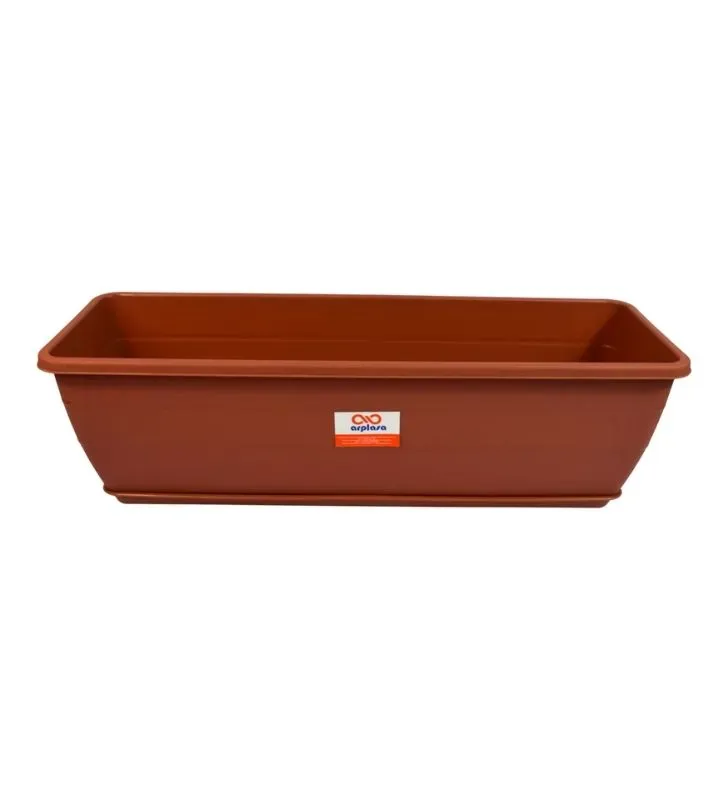 Jardinera Rectangular Grande Arplasa – Maceta Terracota con Plato