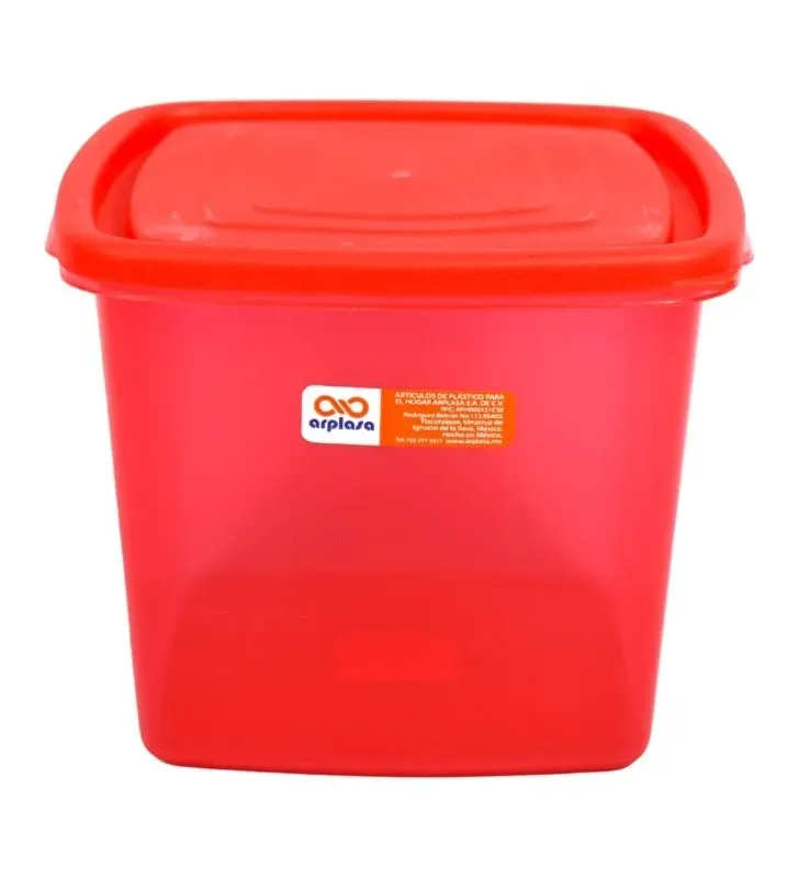 Recipiente Cuadrado Arplasa Square No. 4 – Colores Azul, Rojo o Verde