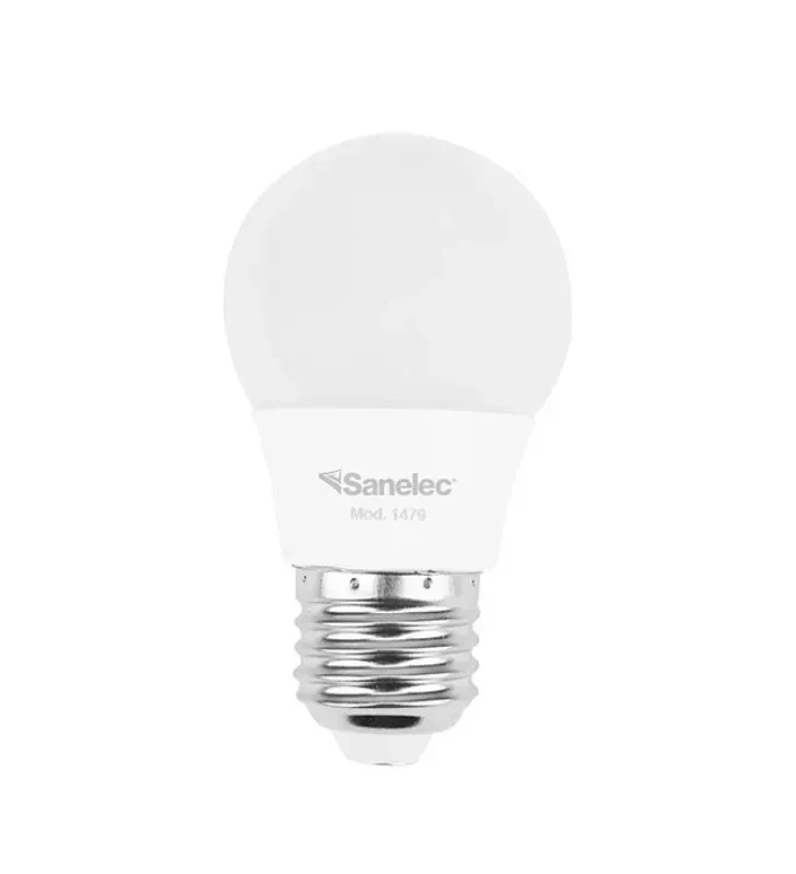 Foco LED Sanelec 1479 – Lámpara E27 6W (Equiv. 40W) 6500K Luz Fría