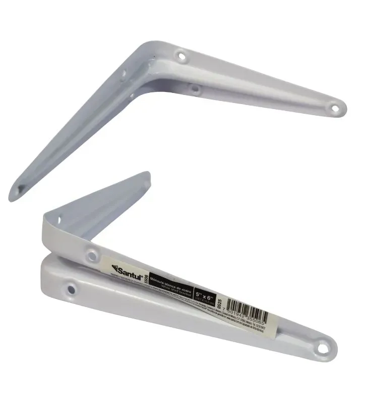 Ménsula Blanca de Acero Santul 5506 – Soporte 5" x 6"