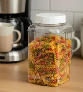 Tarro Cuadrado PET Plastika LPT087 – 650 ml Rosca R-63