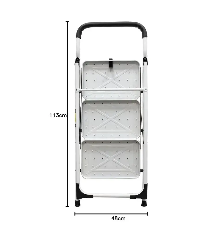 Escalera Plegable de Acero Santul 7332 – 3 Peldaños, 1.05 m, 150 kg