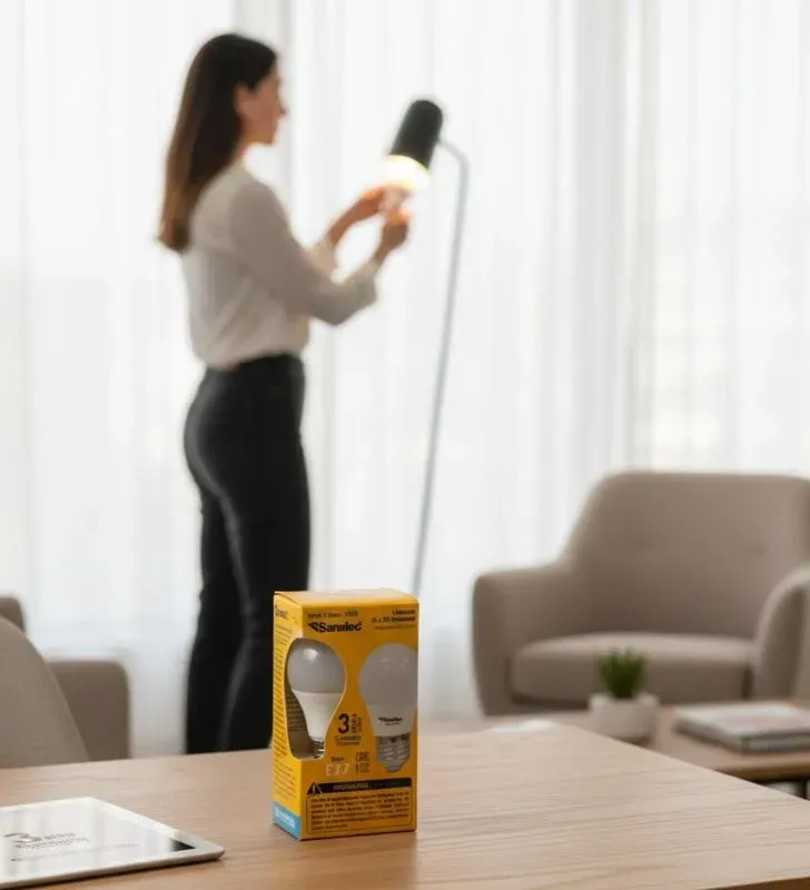 Foco LED Sanelec 1479 – Lámpara E27 6W (Equiv. 40W) 6500K Luz Fría