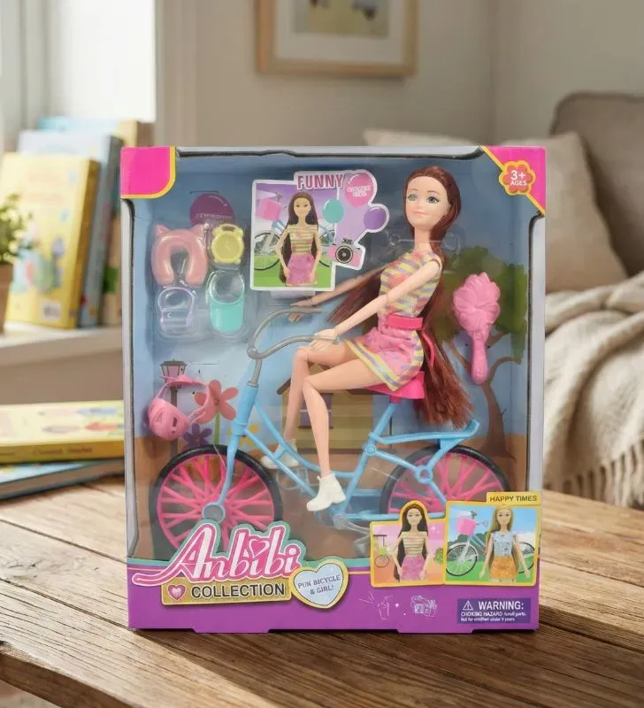 Muñeca en Bicicleta Yudha WX2943 – Set de Aventura con Casco y Accesorios
