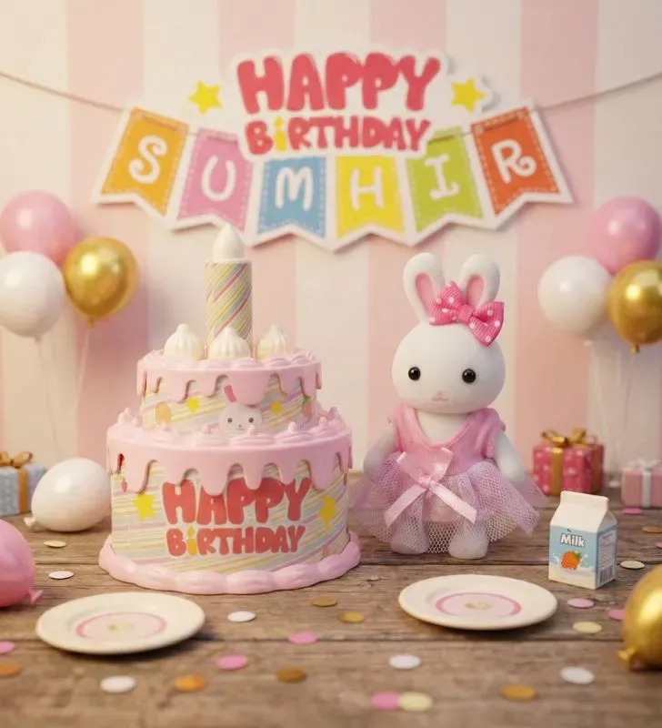 Juego de Mascota Conejita con Pastel Bay Dreamy 66218 – Cumpleaños
