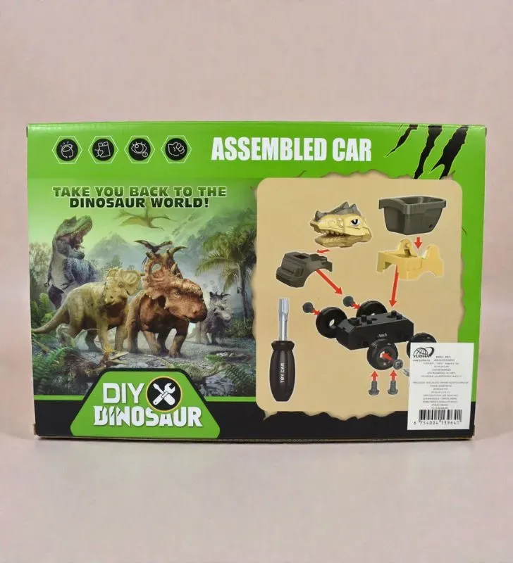 Set de Vehículos DIY Dinosaurio 85872– 4 Camiones de Construcción Armables