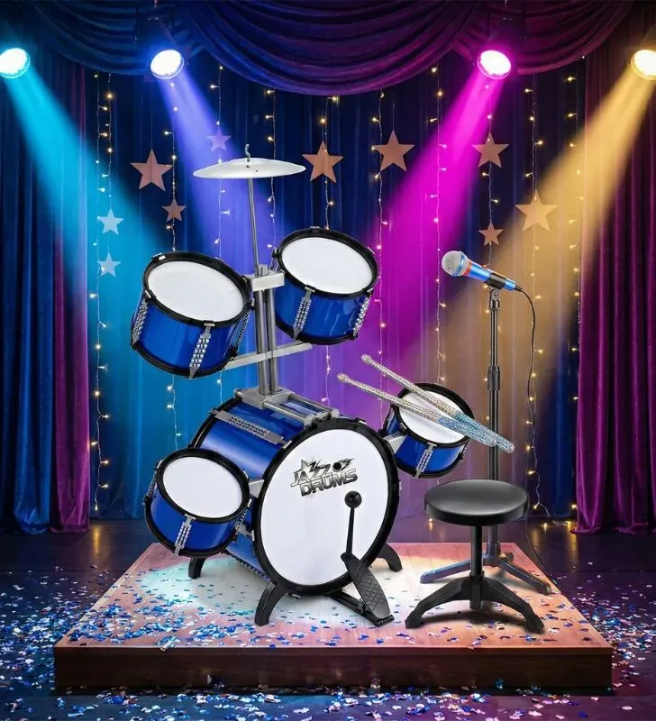 Batería de Juguete Music Jazz Drum DX3505 con Taburete