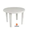 Mesa redonda Duna Garda 100 cm – Blanca, desmontable y resistente