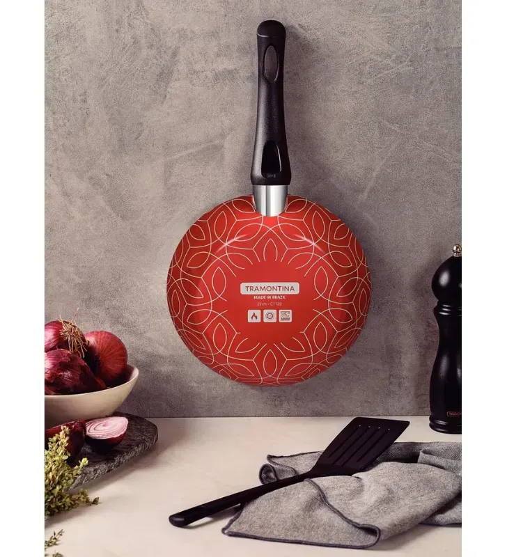 Sartén Tramontina 20 cm con Espátula Roja - 28508/720