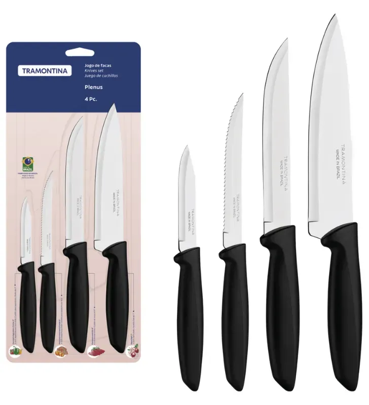 Juego de Cuchillos Tramontina Plenus 4 pzas - Acero Inoxidable 23498/064